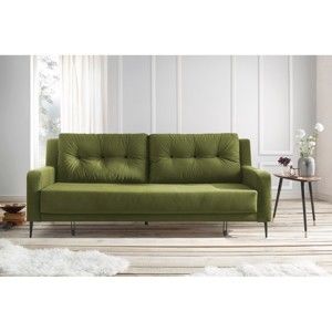 Zielona sofa rozkładana Bobochic Paris Bergen