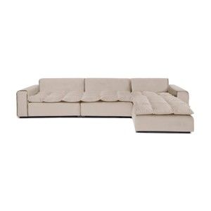 Szarobeżowa prawostronna 3-osobowa sofa narożna Vivonita Cloud Silky Grey