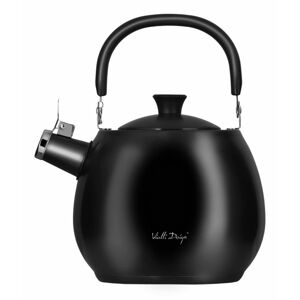 Czarny czajnik ze stali nierdzewnej z tłokiem Vialli Design Bolla, 2,5 l