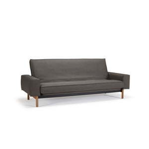 Ciemnoszara rozkładana sofa ze zdejmowanym obiciem Innovation Mimer Flashtex Dark Grey