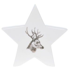 Biała ceramiczna gwiazdka Ewax Deer, wys. 12 cm