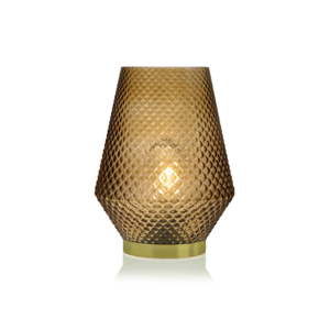 Żółta szklana lampa LED Versa Relax, ⌀ 21 cm