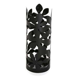 Czarny metalowy parasolnik Versa Flores, wys. 49 cm