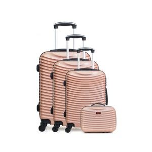 Zestaw 4 walizek na kółkach w kolorze różowego złota Hero Etna-C