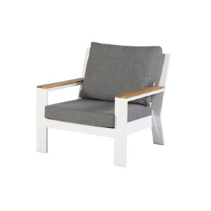 Biało-szary metalowy fotel ogrodowy Valerie – Exotan