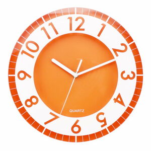 Pomarańczowy zegar ścienny Postershop Moderna, ø 30 cm