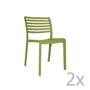Zestaw 2 zielonych krzeseł ogrodowych Resol Lama