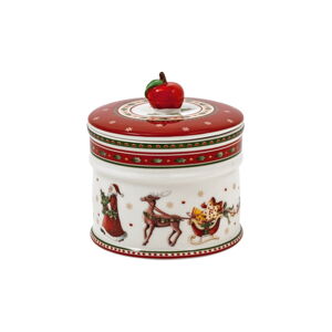Czerwono-biały porcelanowy pojemnik na żywność Villeroy & Boch, ø 11 cm