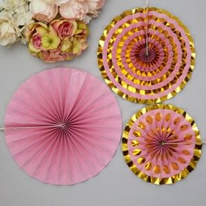 Zestaw 3 fioletowych dekoracji papierowych Neviti Pinwheel