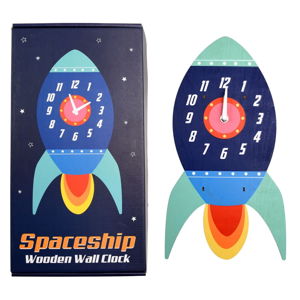 Drewniany zegar ścienny dla dzieci Rex London Spaceship