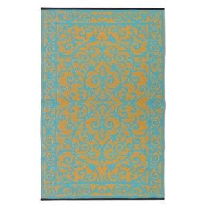 Niebiesko-zielony dwustronny dywan zewnętrzny Green Decore Gala, 90x150 cm