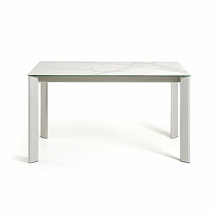 Biało-szary rozkładany stół do jadalni Kave Home Atta, 140x90 cm