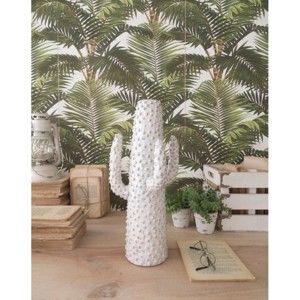 Biała figurka ceramiczna Orchidea Milano Cactus Summer In Greece, wys. 40 cm