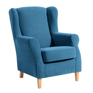 Niebieski fotel Max Winzer Lorris
