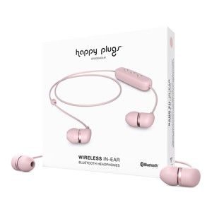 Różowe słuchawki bezprzewodowe Happy Plugs In-Ear