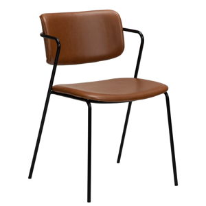 Brązowe krzesło z imitacji skóry DAN-FORM Denmark Zed