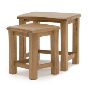Zestaw 2 stołków z drewna dębowego VIDA Living Breeze