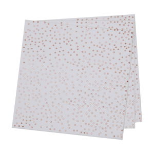 Zestaw 16 serwetek papierowych Neviti Rose Gold Dots, 16,5x16,5 cm