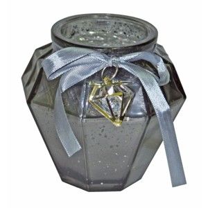 Szary świecznik szklany Ewax, wys. 9 cm