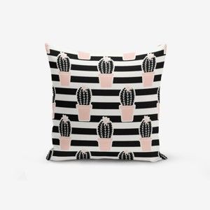 Poszewka na poduszkę z domieszką bawełny Minimalist Cushion Covers Black Striped Cactus, 45x45 cm