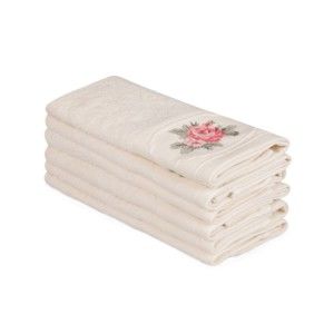 Zestaw 6 beżowych ręczników bawełnianych Nakis Paco, 30x50 cm