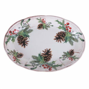 Ceramiczny świąteczny talerz do serwowania Villa d'Este Ortisei, 27,5x45 cm