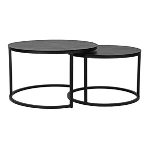 Czarne metalowe okrągłe stoliki zestaw 2 szt. ø 75 cm Grand – LABEL51