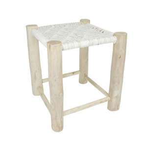 Biały drewniany stolik HF Living, 40x40 cm
