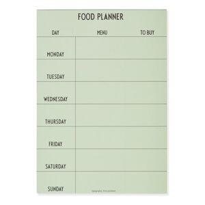 Zielony tygodniowy planer posiłków Design Letters Food