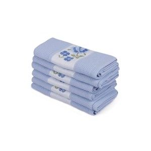 Zestaw 6 niebieskich ręczników z czystej bawełny Simplicity, 45x70 cm
