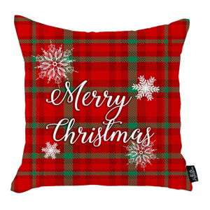 Czerwona poszewka na poduszkę ze świątecznym motywem Apolena Honey Merry Christmas, 45x45 cm