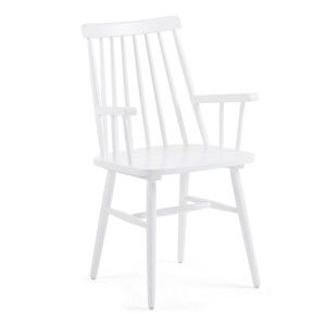 Białe krzesło z drewna kauczukowego Kave Home Kristie