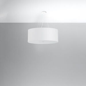 Biała lampa wisząca z tekstylnym kloszem ø 70 cm Volta – Nice Lamps