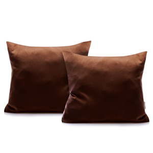 Zestaw 2 ciemnobrązowych bawełnianych poszewek na poduszki DecoKing Amber Chocolate, 40x40 cm