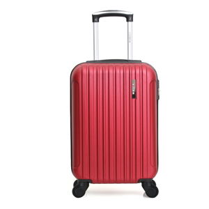 Czerwona walizka fakturowana z 4 kółkami Bluestar Lome, 31 l