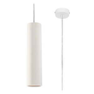 Biała lampa wisząca z ceramicznym kloszem ø 8 cm Santana – Nice Lamps