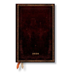 Brązowy kalendarz na rok 2020 w twardej oprawie Paperblanks Black Morrocan, 160 str.