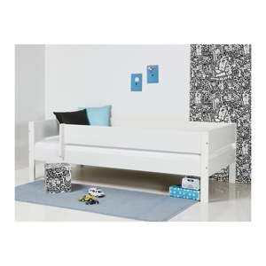 Białe łóżko dziecięce z oparciem bocznym Manis-h Huxie, 70x160 cm