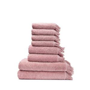 Zestaw 6 różowych ręczników i 2 ręczników kąpielowych ze 100% bawełny Bonami