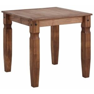 Ciemnobrązowy stół z litego drewna sosnowego Støraa Alfredo, 80x80 cm