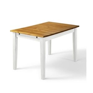 Stół z litego drewna sosnowego z białymi nogami Støraa Daisy, 75x120 cm