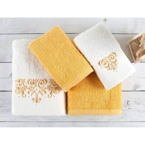 Komplet 4 ręczników z bawełny premium Flossy