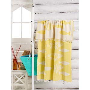 Żółty ręcznik Balik, 180x100 cm