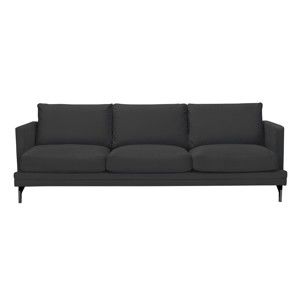 Ciemnoszara sofa 3-osobowa z czarną konstrukcją Windsor & Co Sofas Jupiter