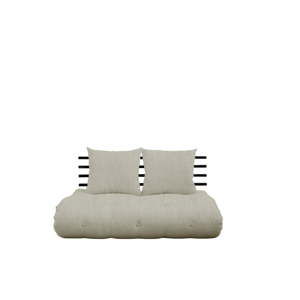 Sofa rozkładana z lnianym obiciem Karup Design Shin Sano Black/Linen
