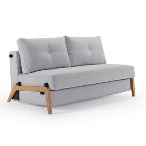 Szara sofa rozkładana Innovation Cubed Wood