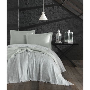 Zestaw narzuty na łóżko i 2 poszewek na poduszki EnLora Home Nish Water Green, 240x260 cm