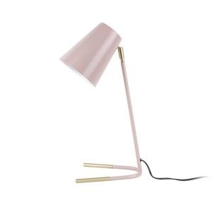 Różowa lampa stołowa z detalami w złotym kolorze Leitmotiv Noble