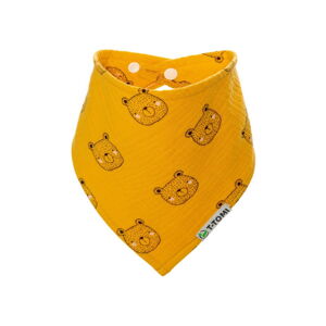Żółty muślinowy śliniak-bandana T-TOMI Bears
