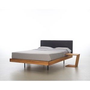 Łóżko z drewna dębowego pokrytego olejem Mazzivo Smooth, 120x200 cm
